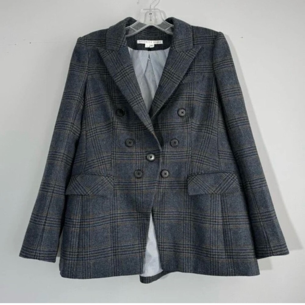 Veronica Beard Yareli navy plaid blazer - Picture 2 of 3